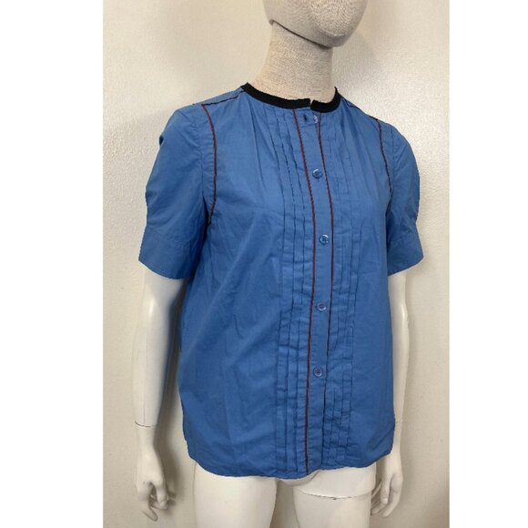 MARNI SUMMER BLUE PLEATS BLOUSE - Picture 2 of 7